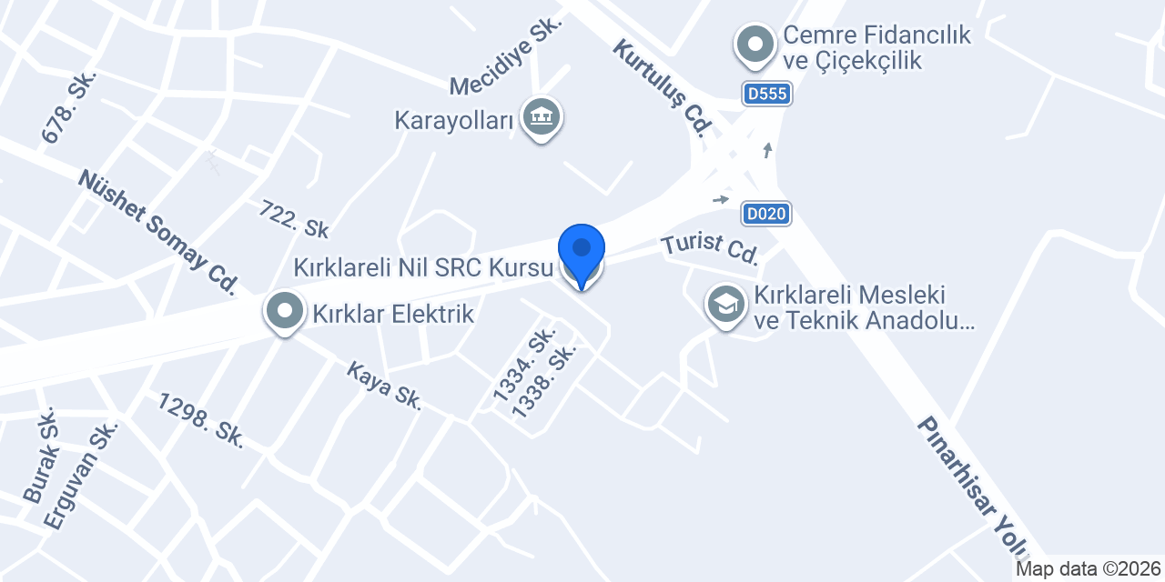 Kırklareli Nil SRC Kursu konumu