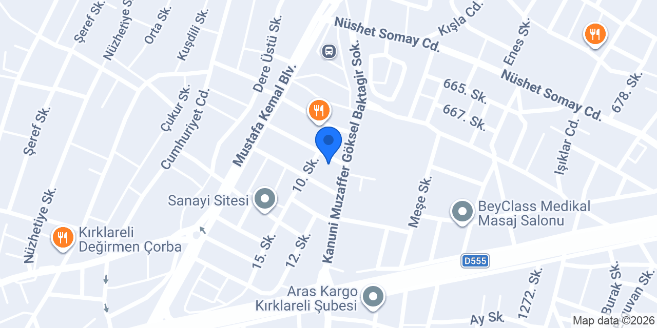 Önce Oto Cam Kırklareli konumu