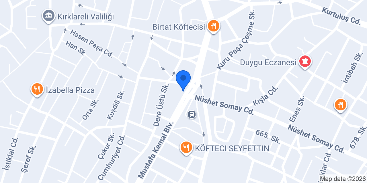 LİMİT KURS KIRKLARELİ konumu