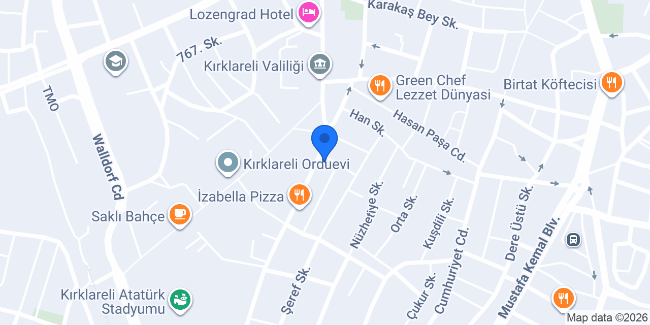 Kırklareli 2.Noter konumu