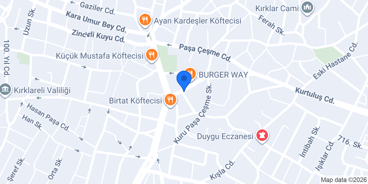 Kırklareli Çilingir İlker konumu