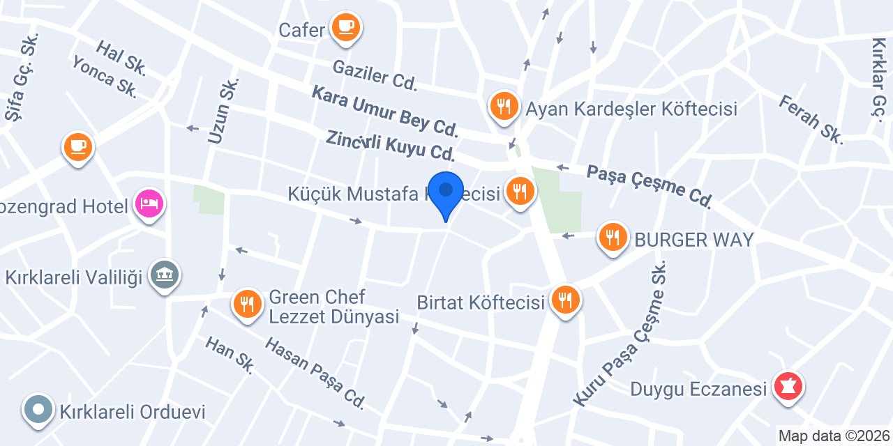 QNB Kırklareli Şubesi konumu