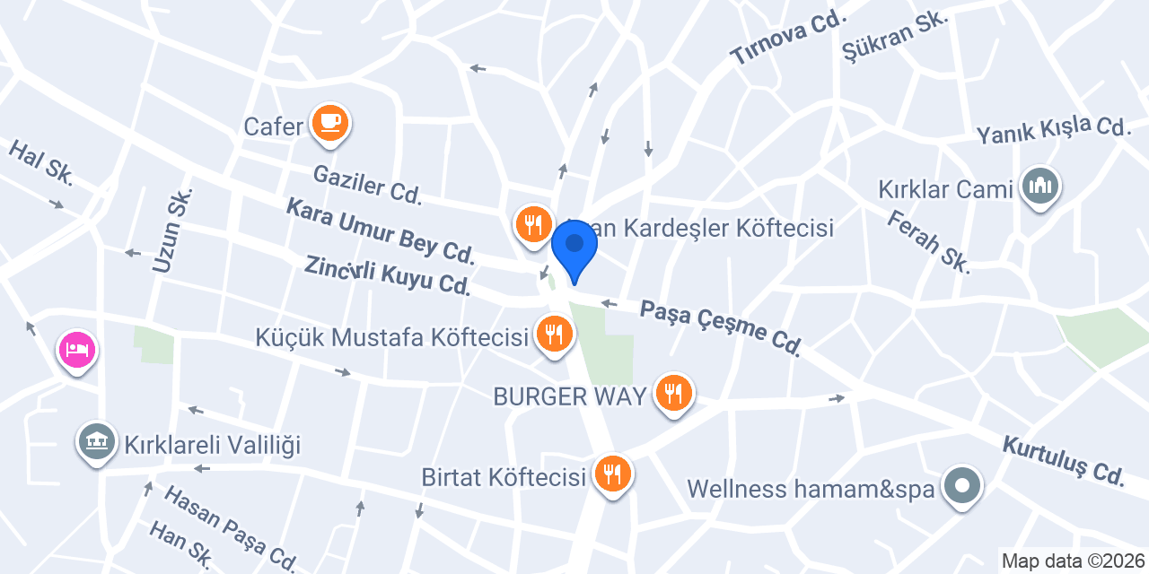 Yapı Kredi - Kırklareli Şubesi konumu