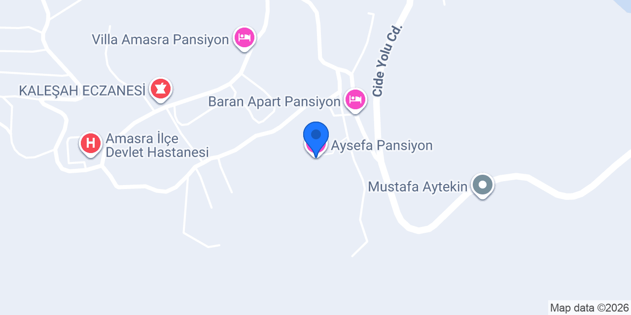 Aysefa Pansiyon konumu