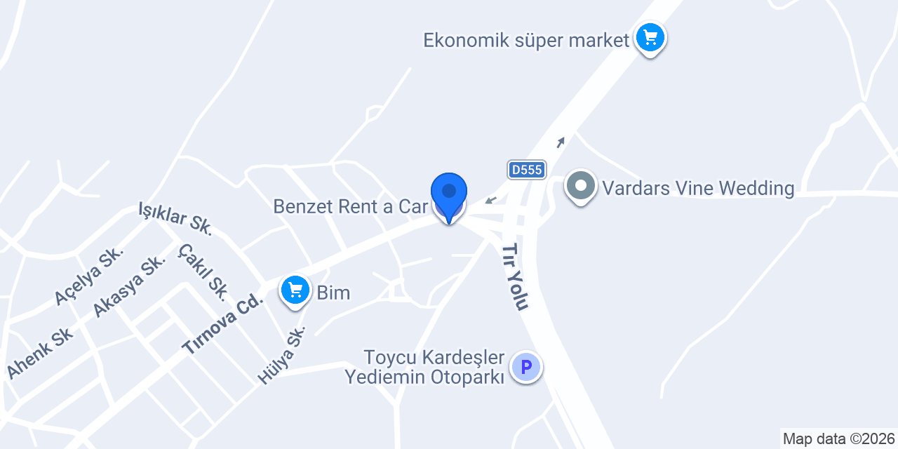 Benzet Rent a Car konumu
