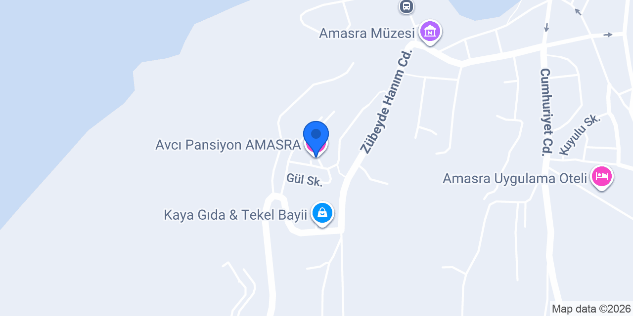 Avcı Pansiyon AMASRA konumu