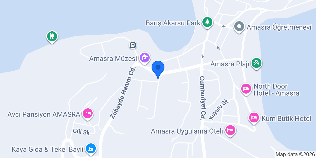 Kuskayasi Pansiyon - Amasra konumu