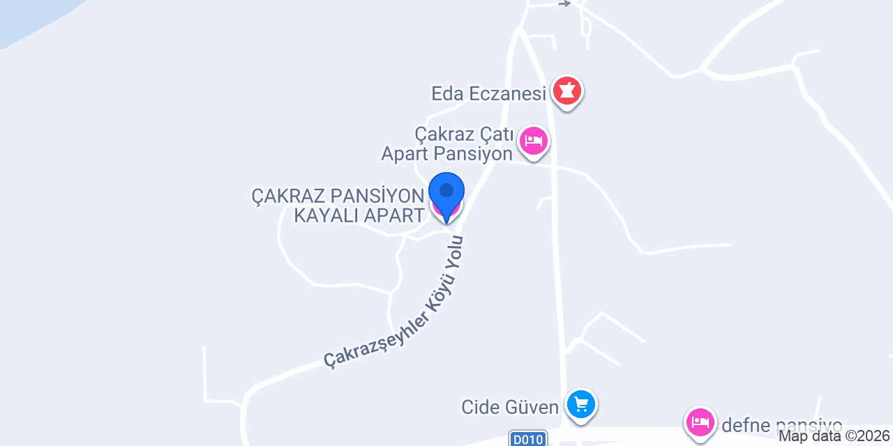 ÇAKRAZ PANSİYON KAYALI APART konumu