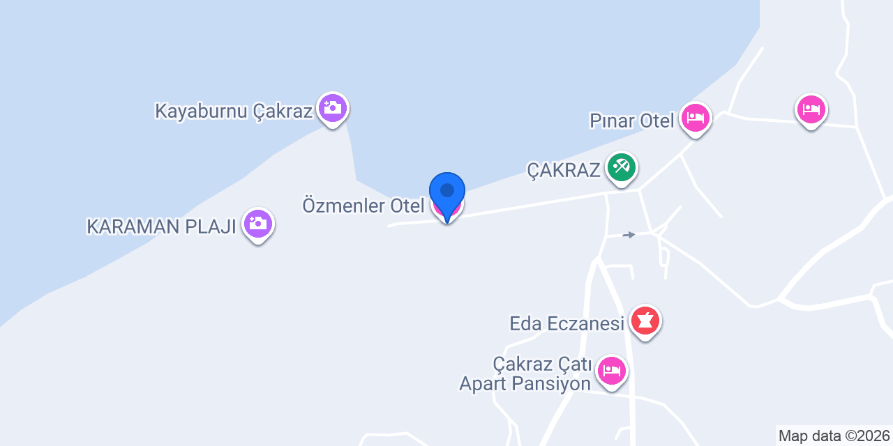 Özmenler Otel konumu