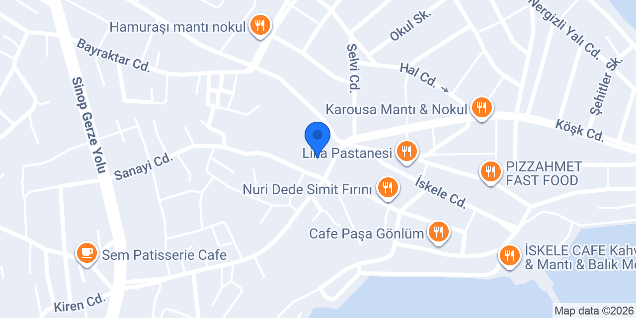 Bayramoğlu Baklavaları Gerze konumu