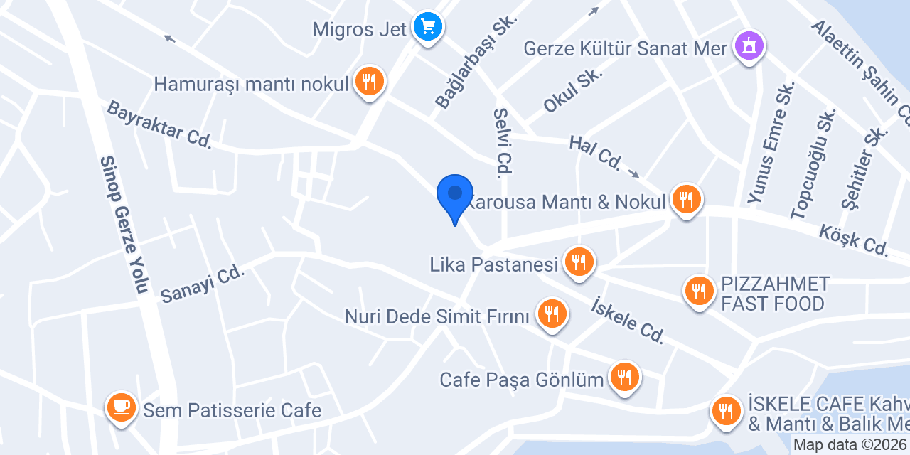 Gerze Kuzey Dondurma konumu
