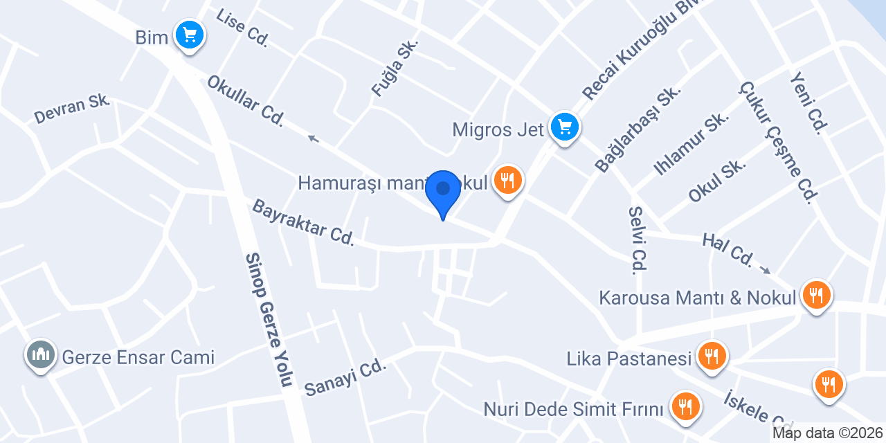 Gerze İlçe Milli Eğitim Müdürlüğü konumu
