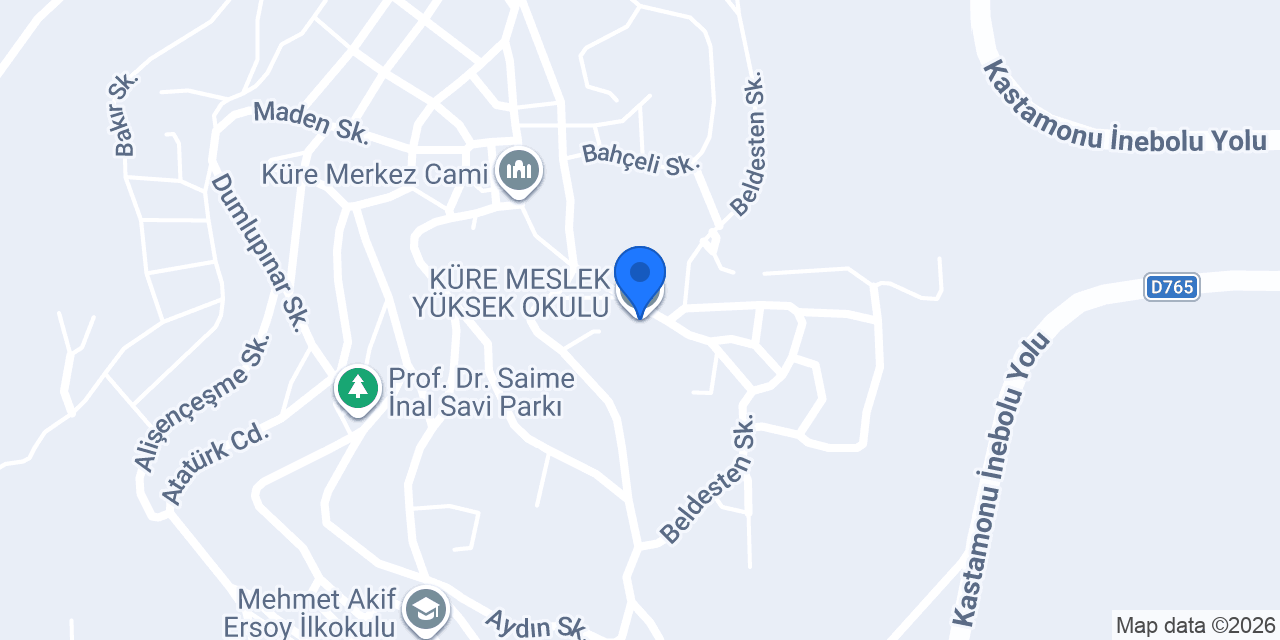 KÜRE MESLEK YÜKSEK OKULU konumu