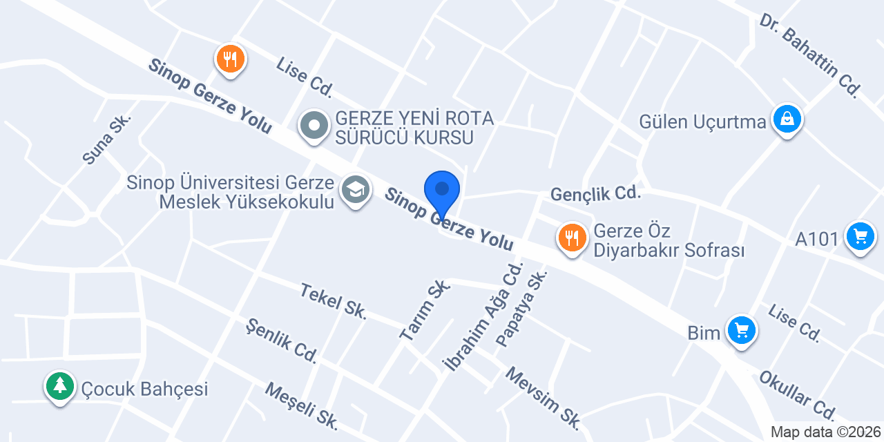 Gerze Leya Pansiyon konumu