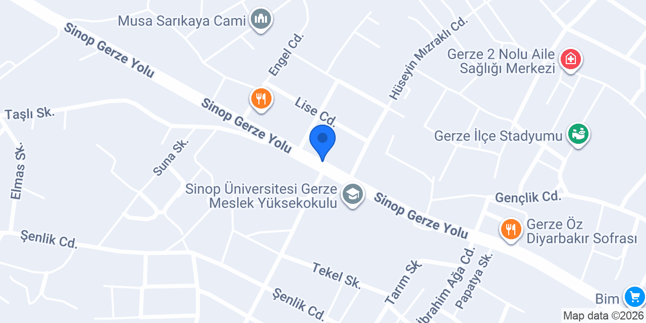 GERZE YENİ ROTA SÜRÜCÜ KURSU konumu