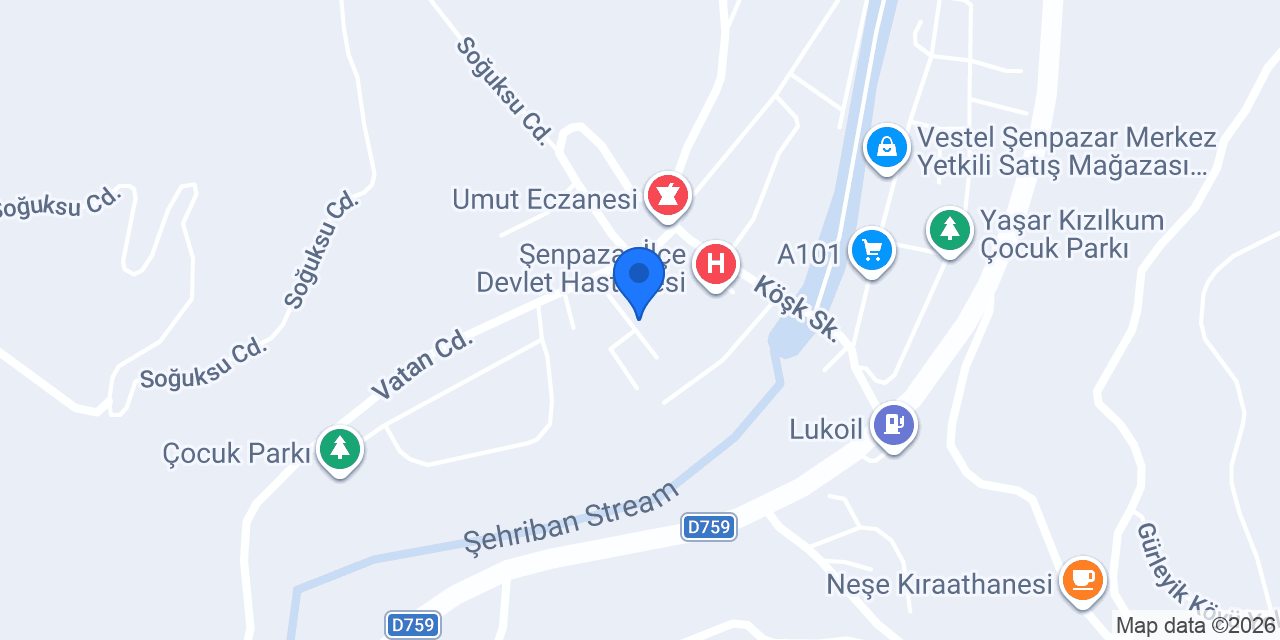 Ptt-şenpazar Şubesi konumu