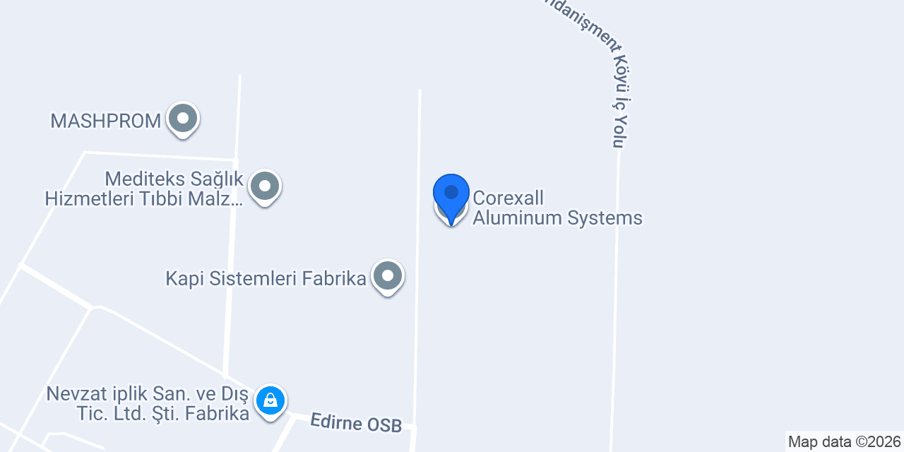Corexall Aluminum Systems konumu