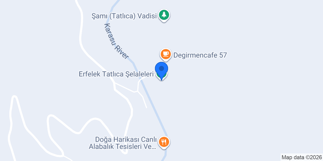 Erfelek Tatlıca Şelaleleri konumu