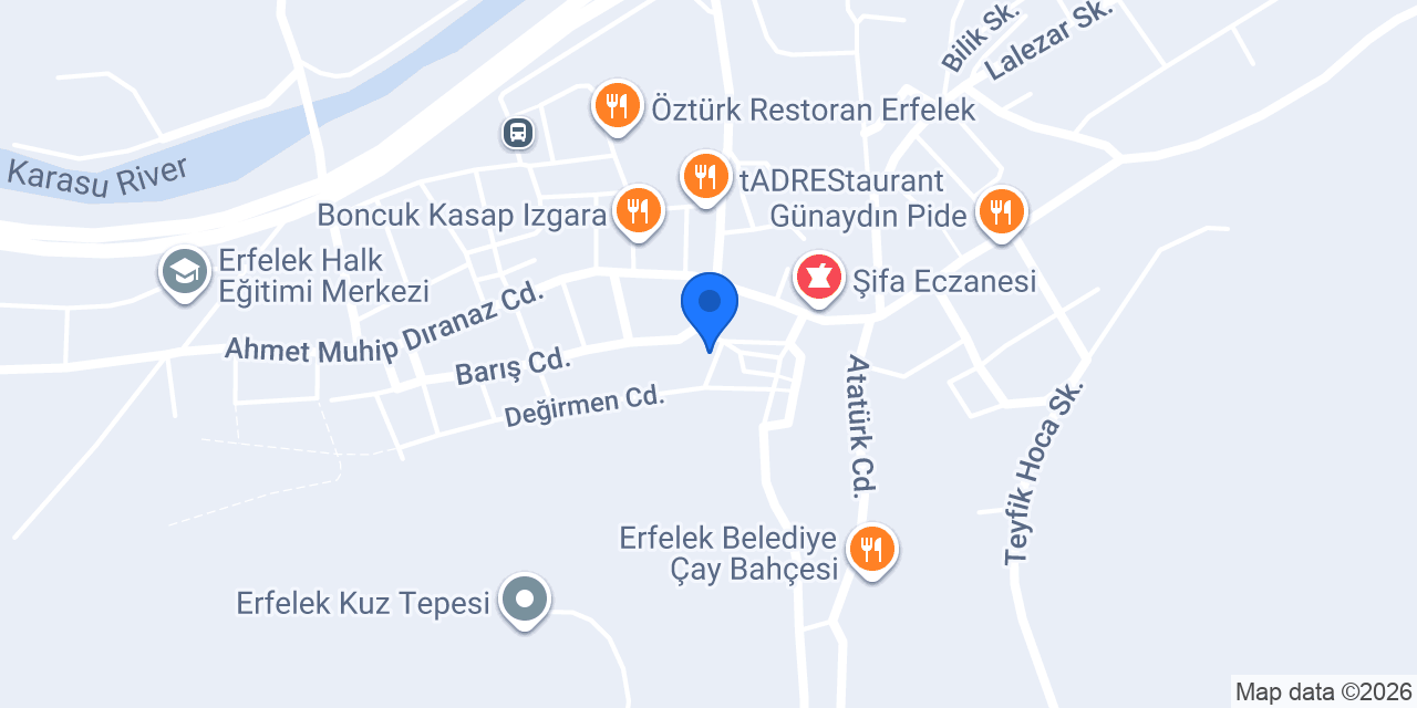 Erfelek köftecisi konumu