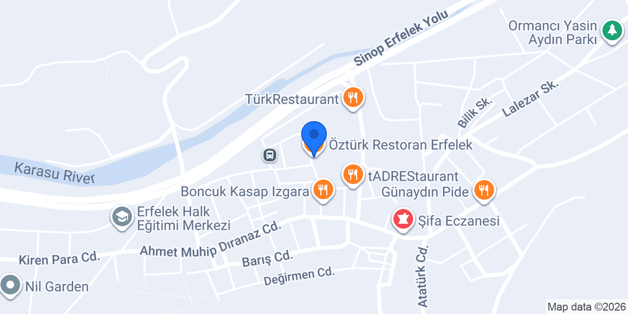 Öztürk Restoran Erfelek konumu