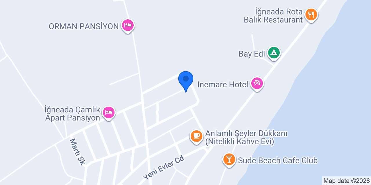 iğneada pansiyon konumu
