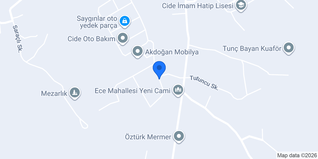 Göktaş Mermer Cide konumu