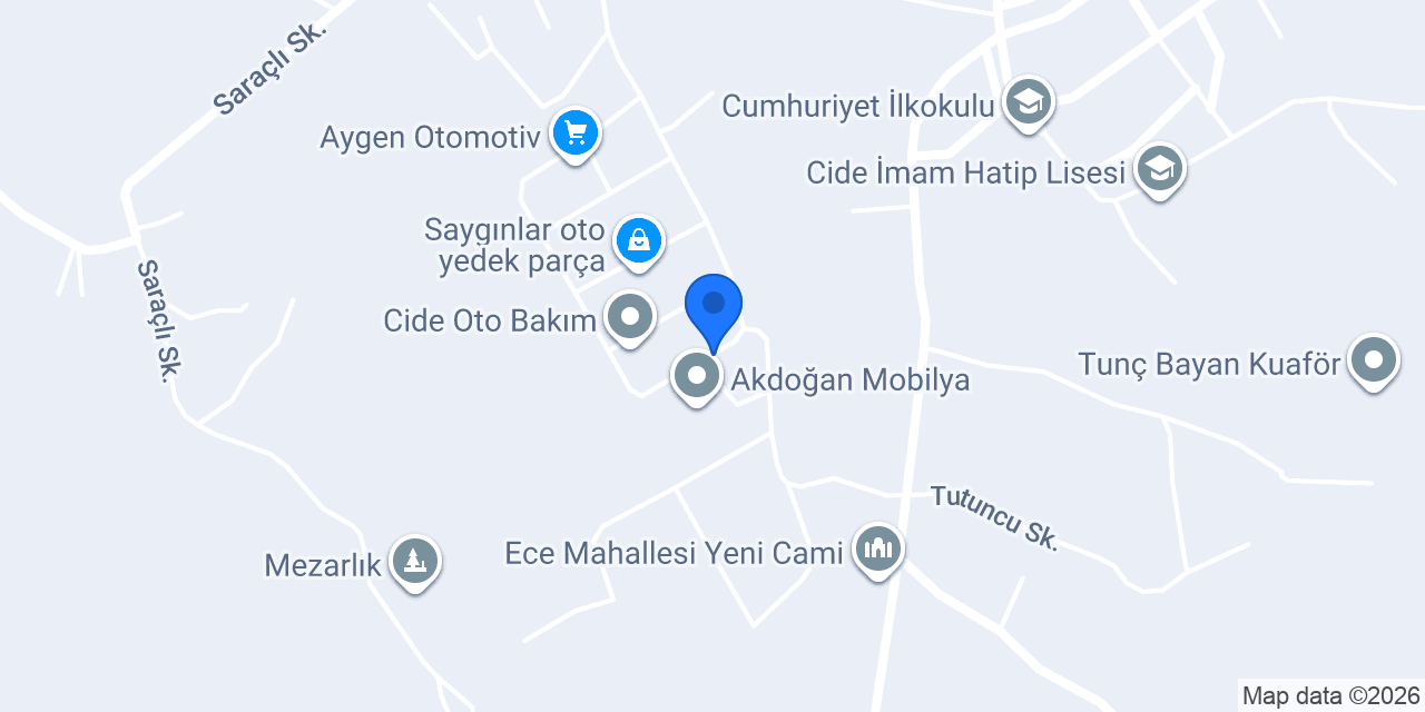 Sevimler Cide Mobilya Mermer konumu