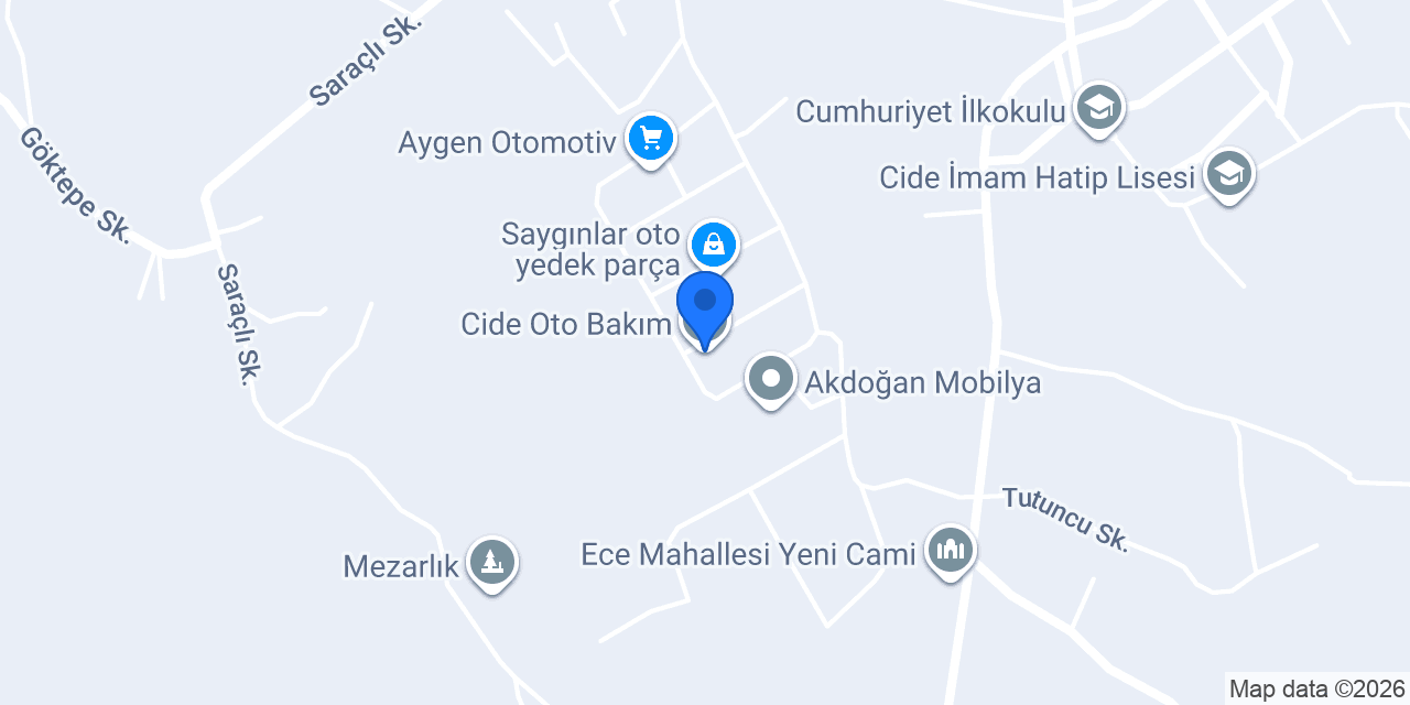 Cide Oto Bakım konumu