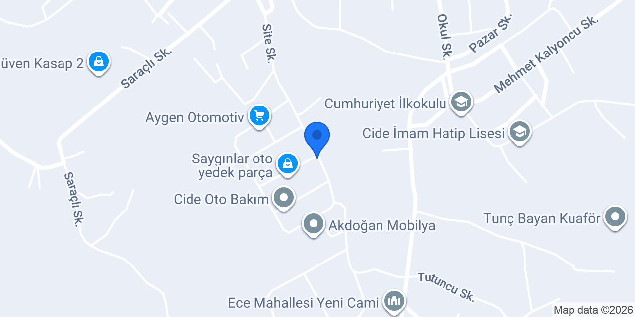 Şahin Mermer Cide konumu