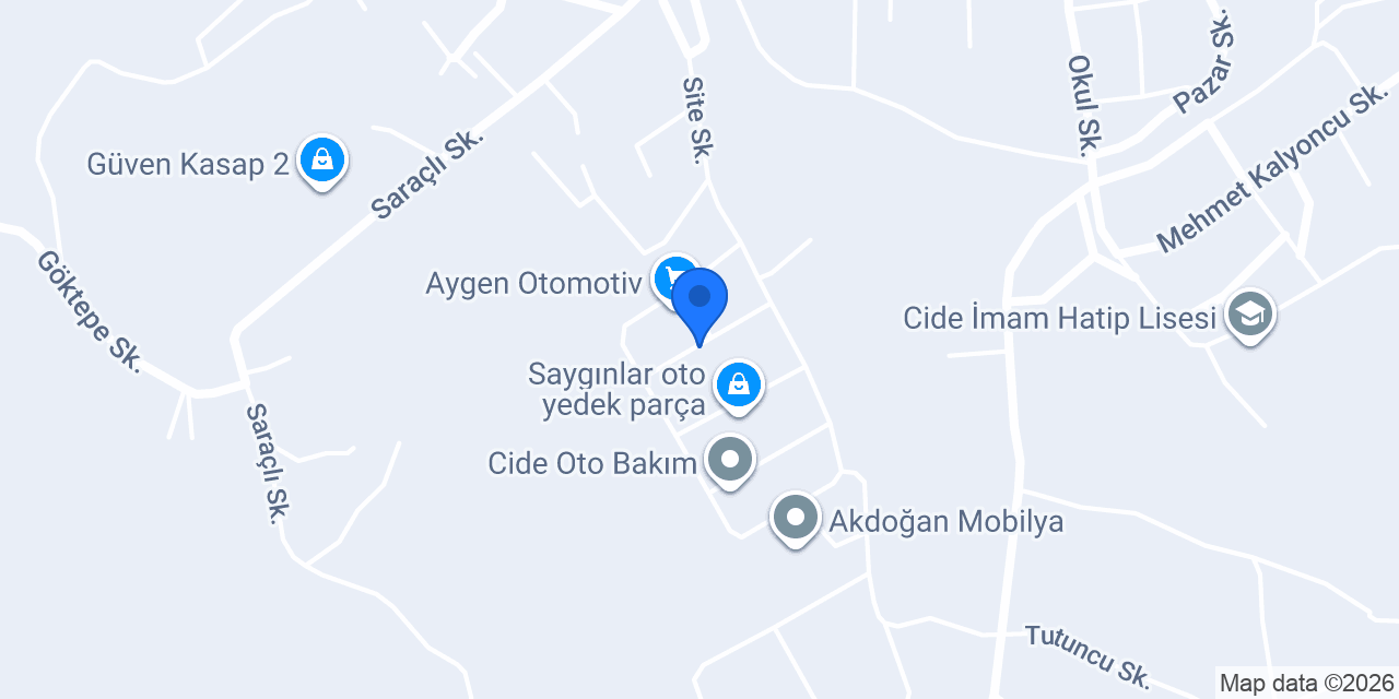 Öz oto lastik konumu