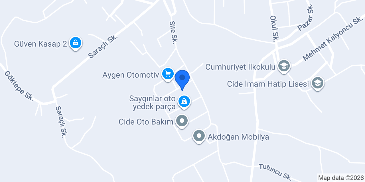 Göksüzen Mermer Granit Cide konumu