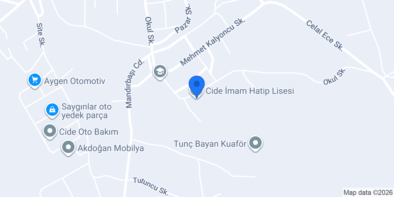 Cide İmam Hatip Lisesi konumu