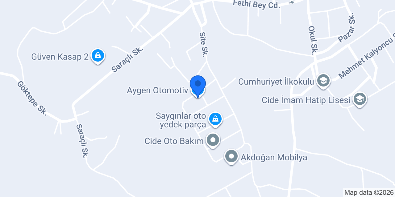 Aygen Otomotiv konumu