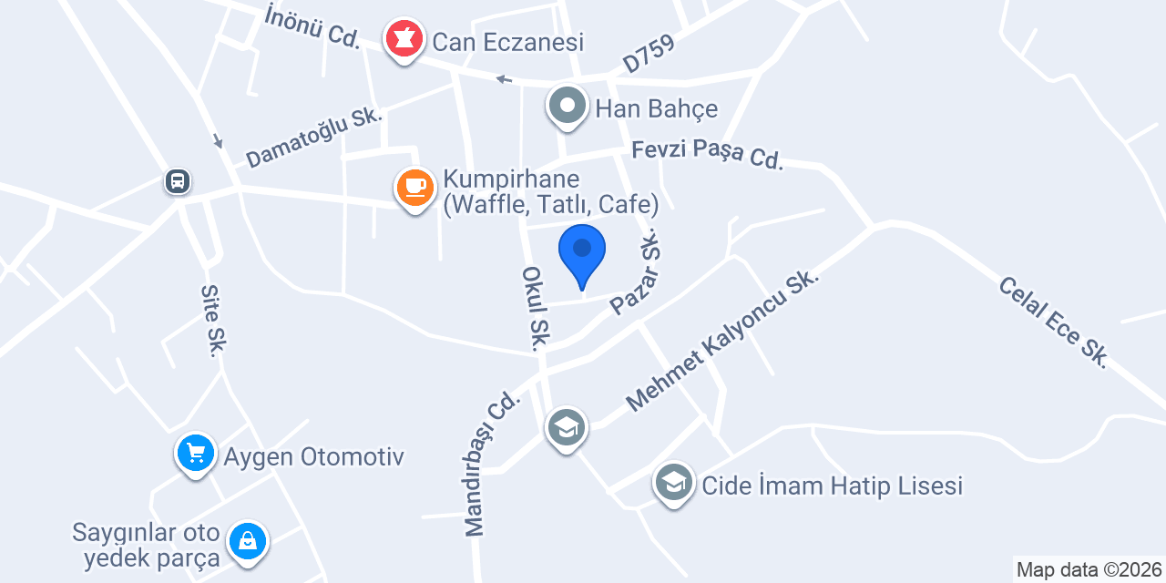 Özel Cide Sağlık Kabini konumu