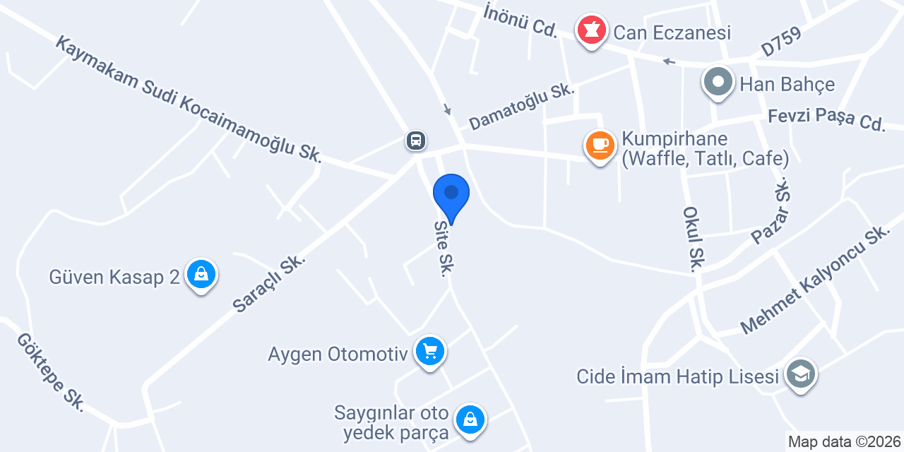 Cide Belediyesi Kültür Sarayı konumu