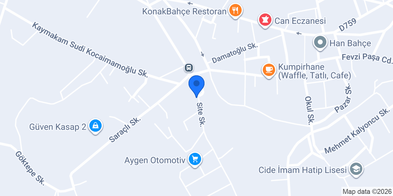 Cide Evden eve nakliyat konumu