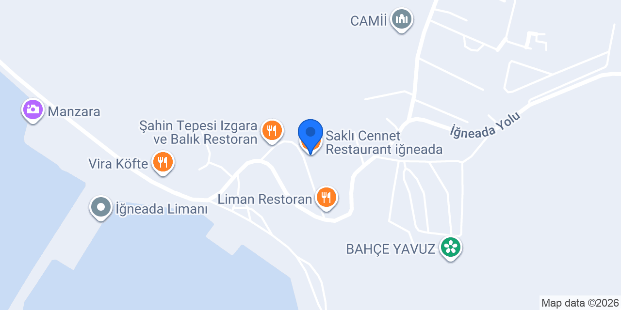 Saklı Cennet Restaurant iğneada konumu