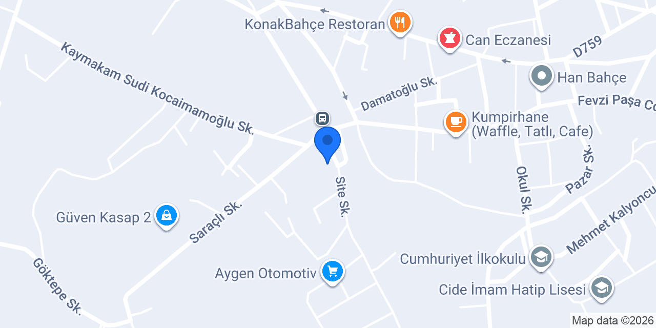 Özlem Oto Elektrik konumu
