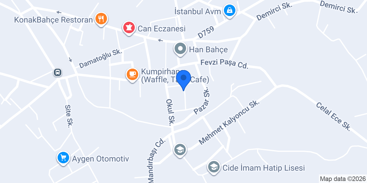 Cide Turşu Evi konumu