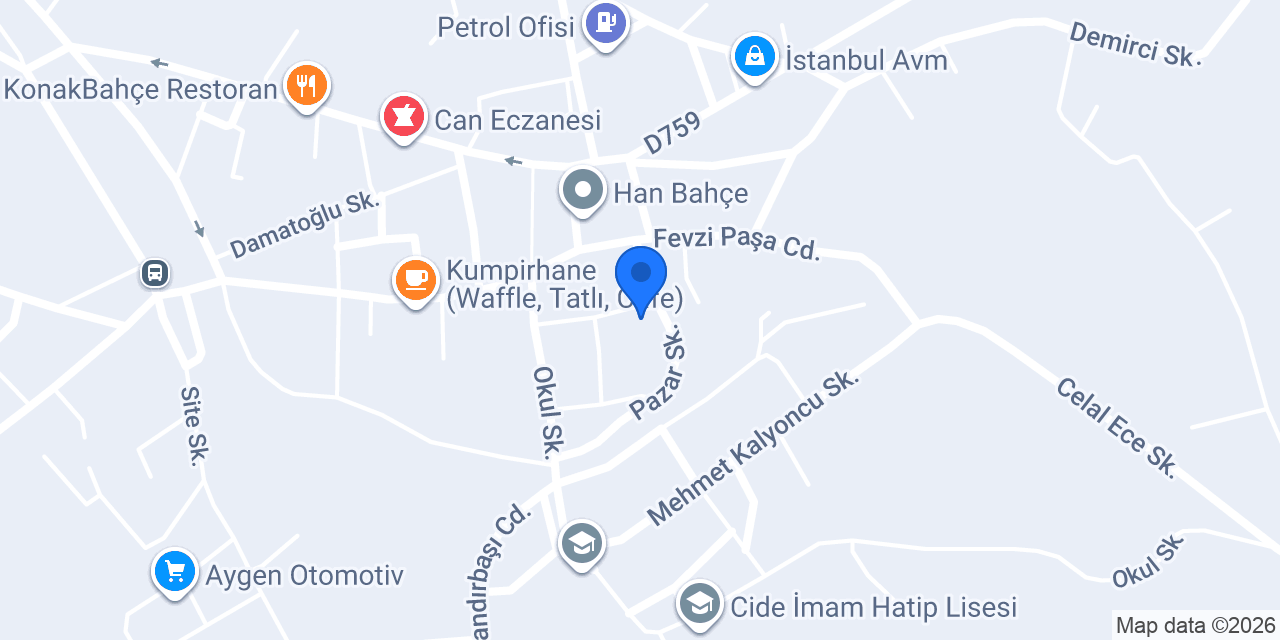 Cide Balık Evi konumu