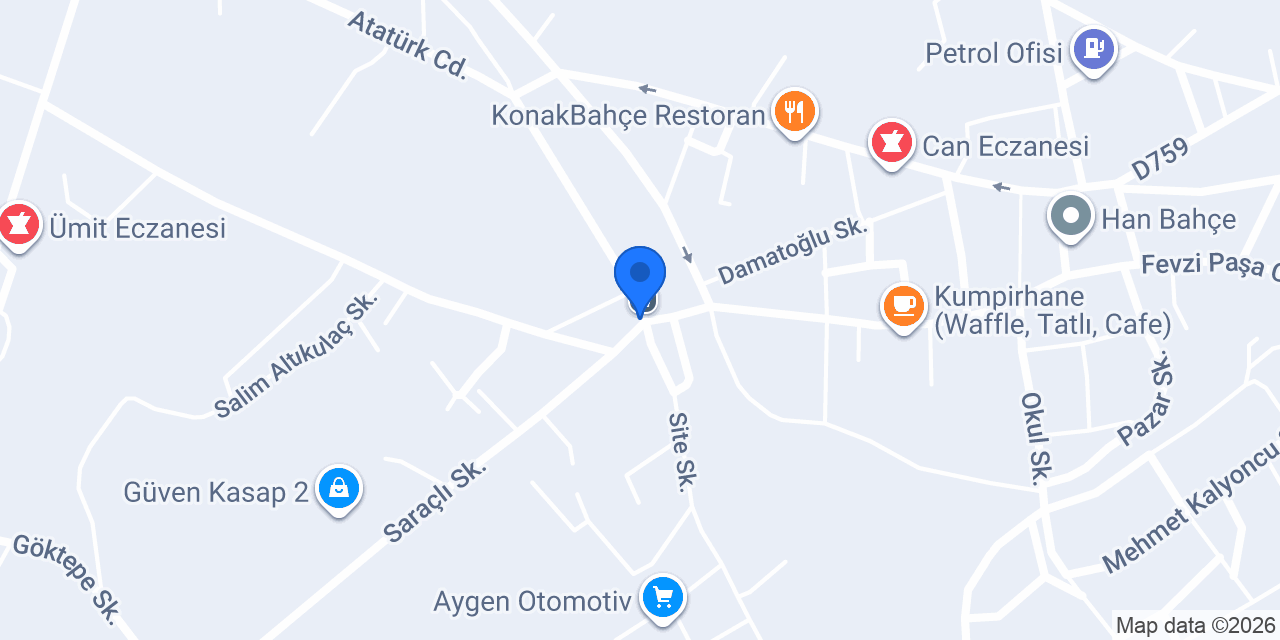 Tezel Oto Elektrik konumu