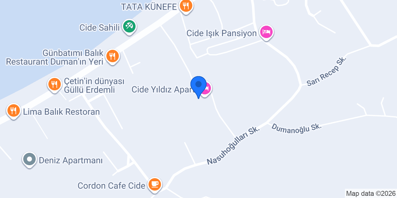 Cide Selen Pansiyon konumu