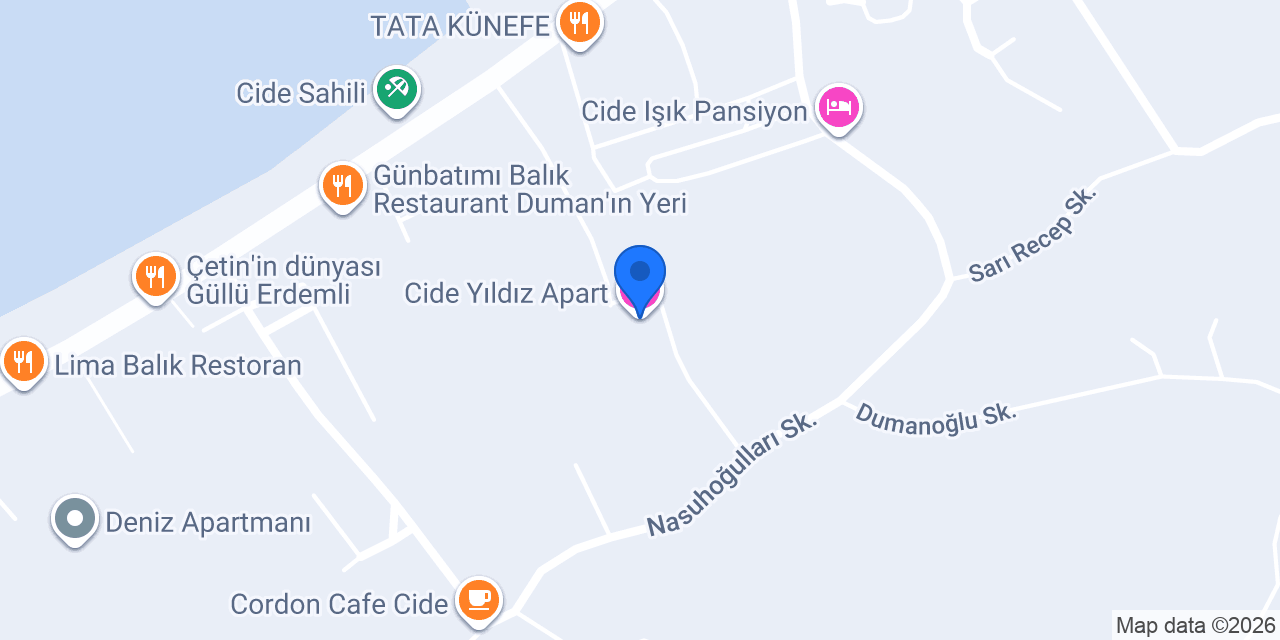 Cide Yıldız Apart konumu