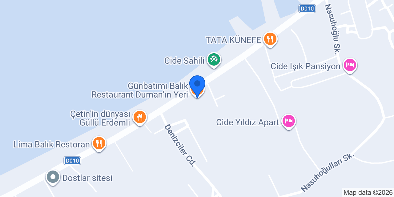 Günbatımı Balık Restaurant Duman'ın Yeri konumu