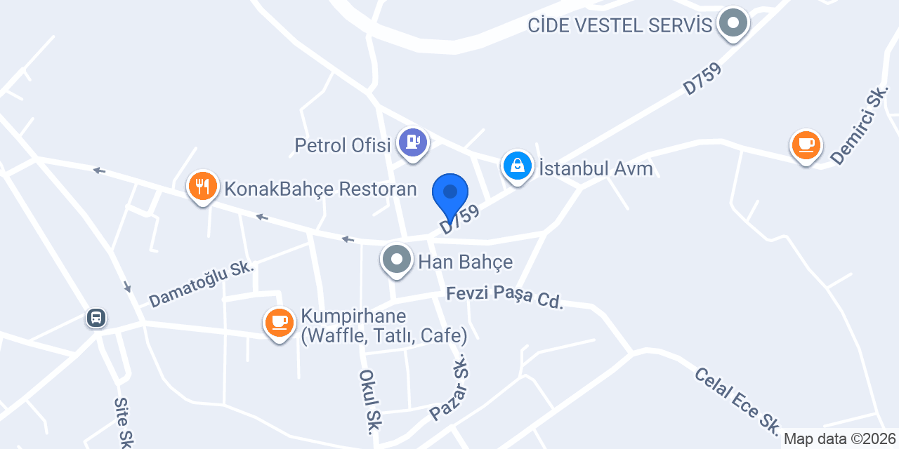Cide Halk Pazarıc konumu