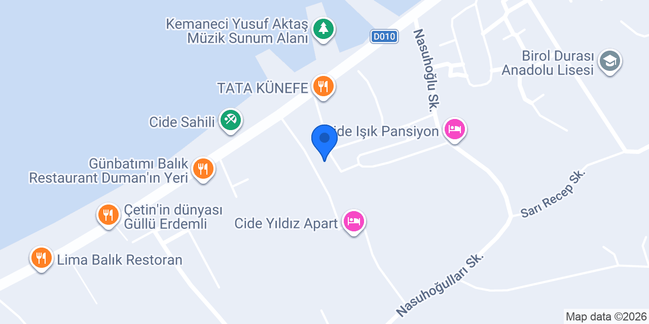 Bora Pansiyon konumu