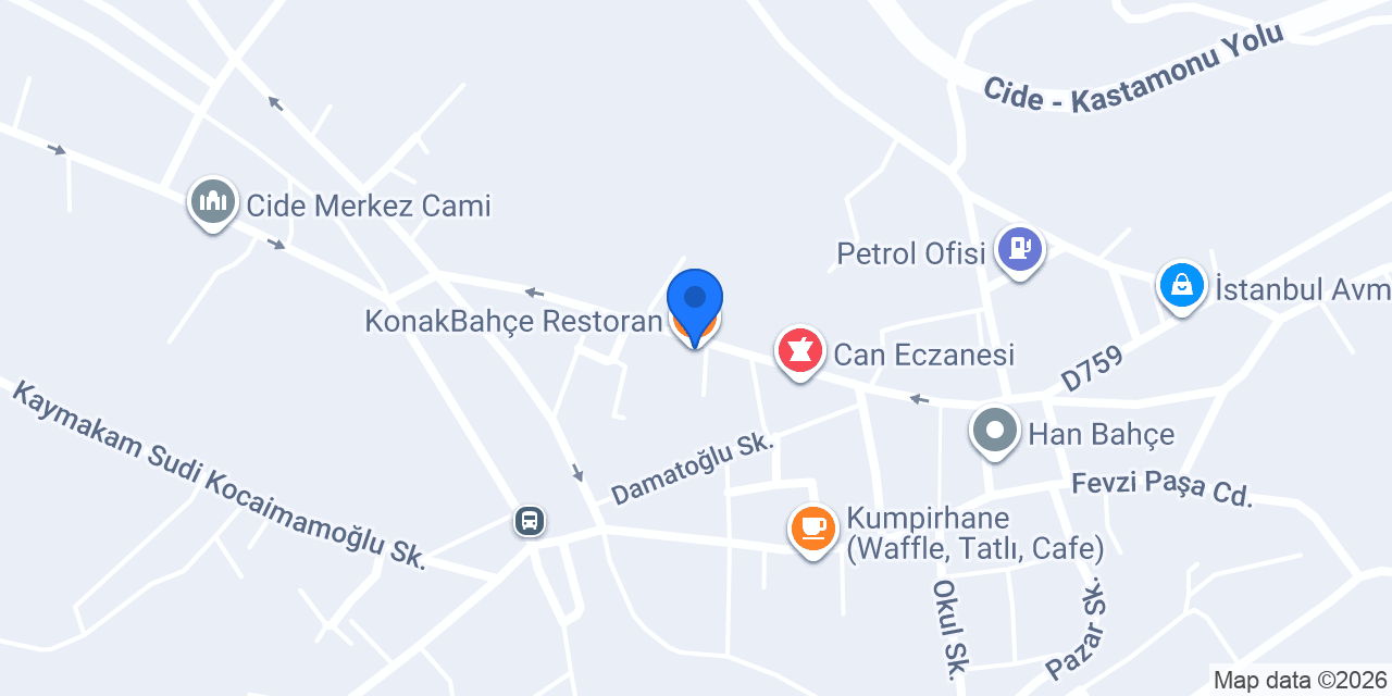 KonakBahçe Restoran konumu