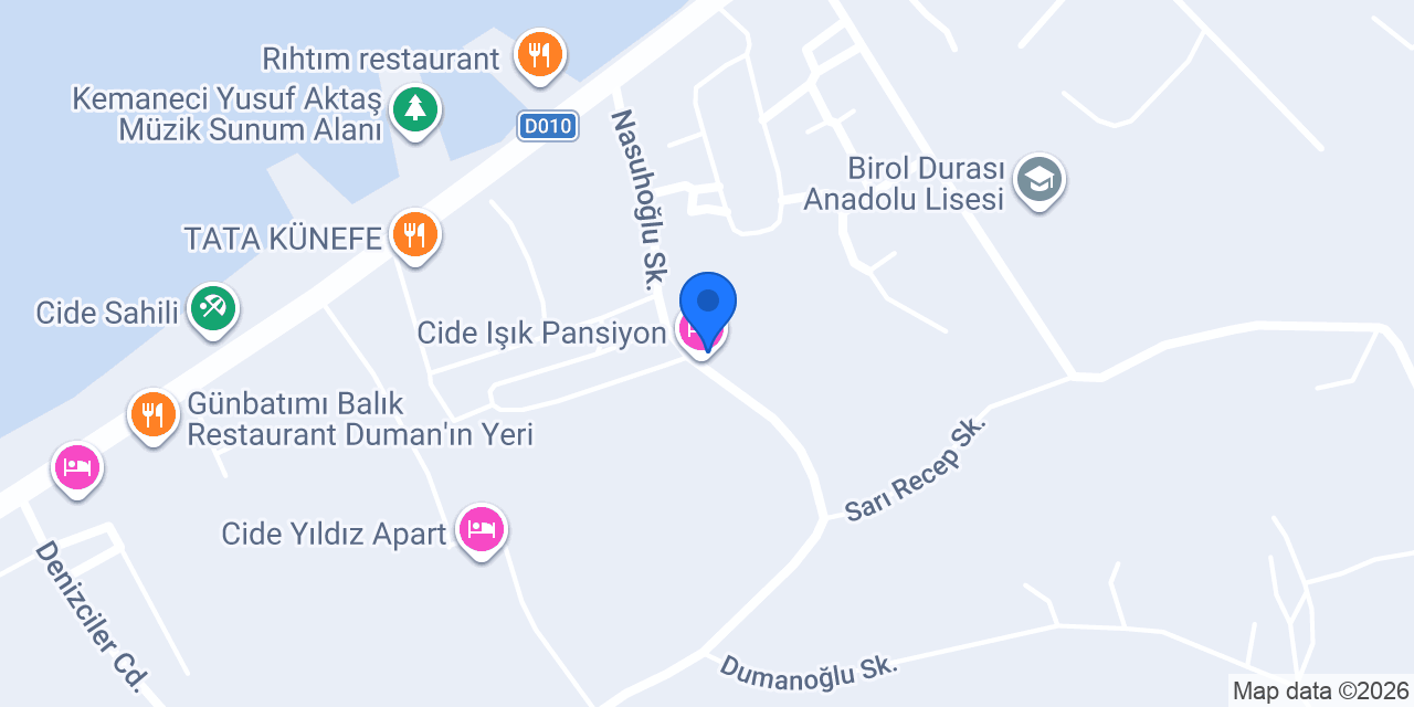 Cide Işık Pansiyon konumu