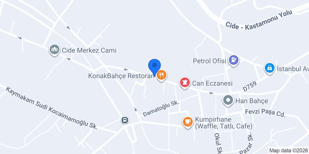 Ziraat Bankası Cide/Kastamonu Şubesi konumu