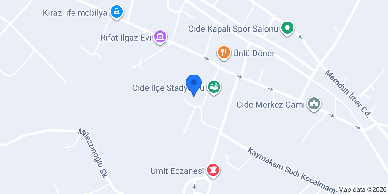 Cide İlçe Nüfus Müdürlüğü konumu